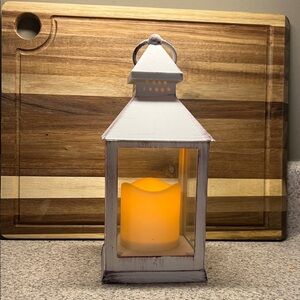 Rustic White Lantern Candle Holder